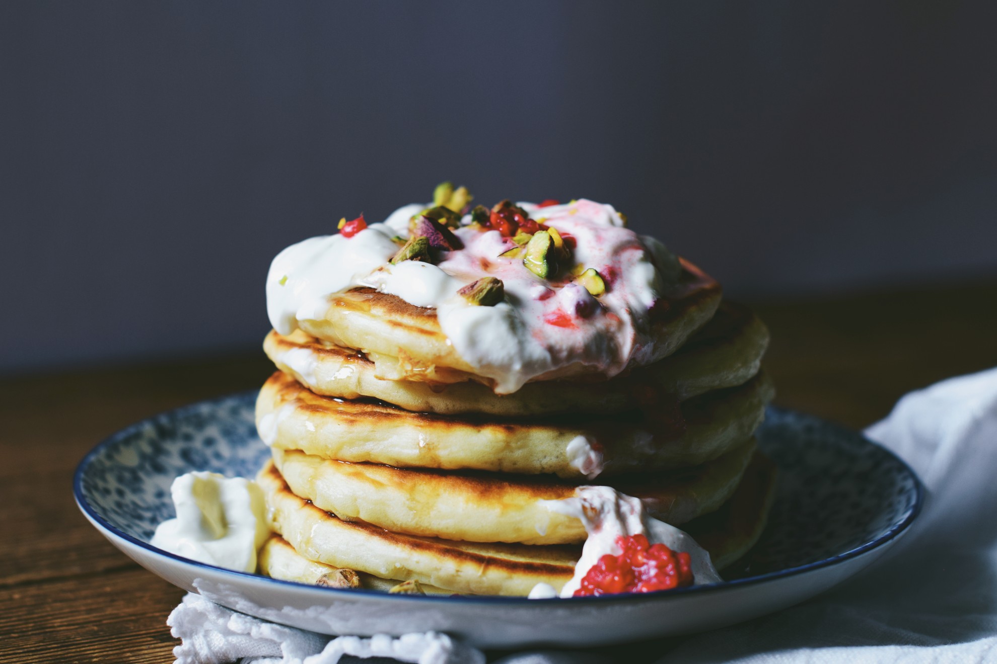 Fluffy orange blossom and buttermilk pancakes