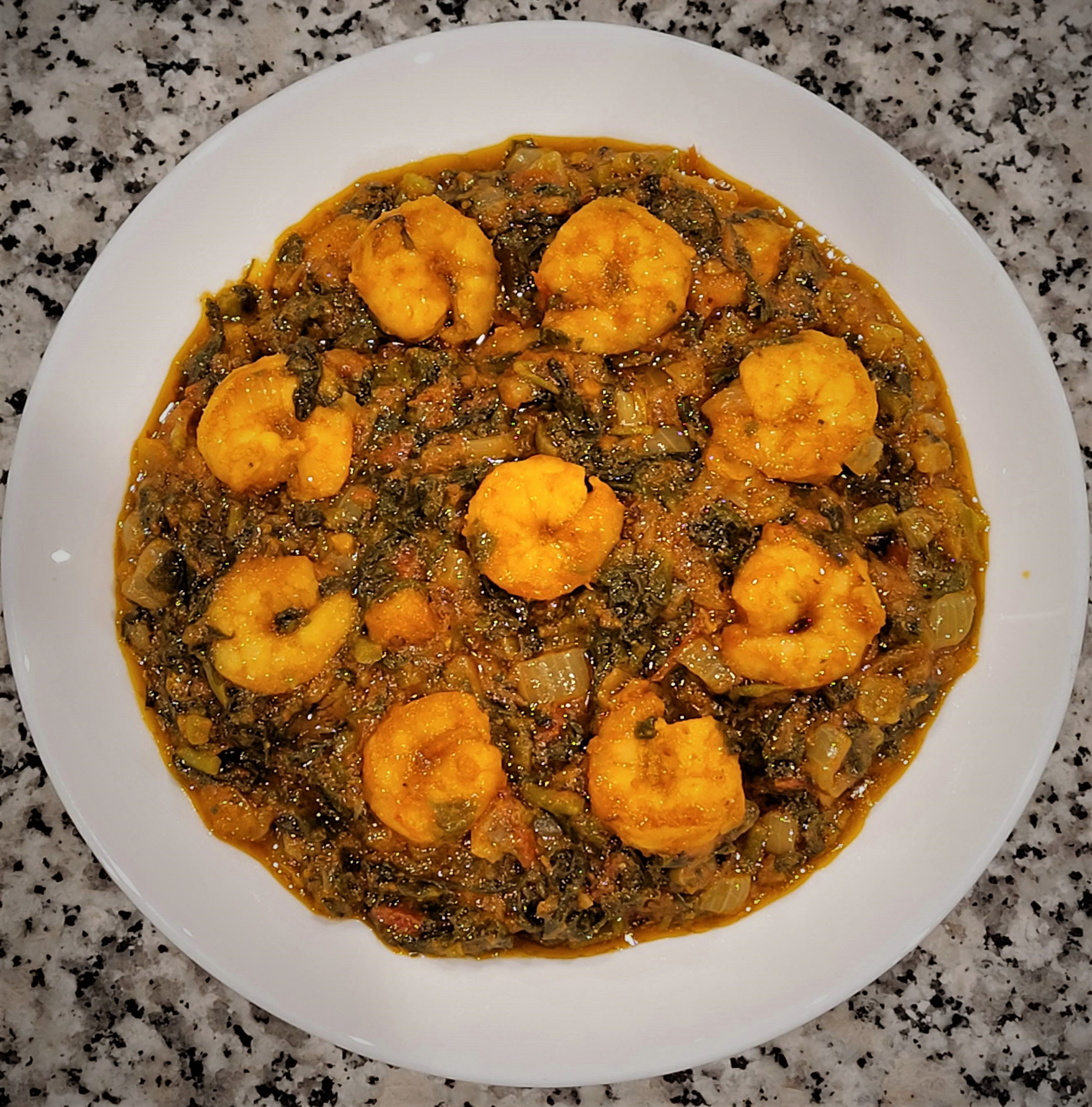 Bachalikura Royyala Curry | Malabar Spinach Prawns/ Shrimp Curry