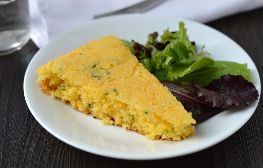CHEESE AND CHIVE SKILLET CORNBREAD