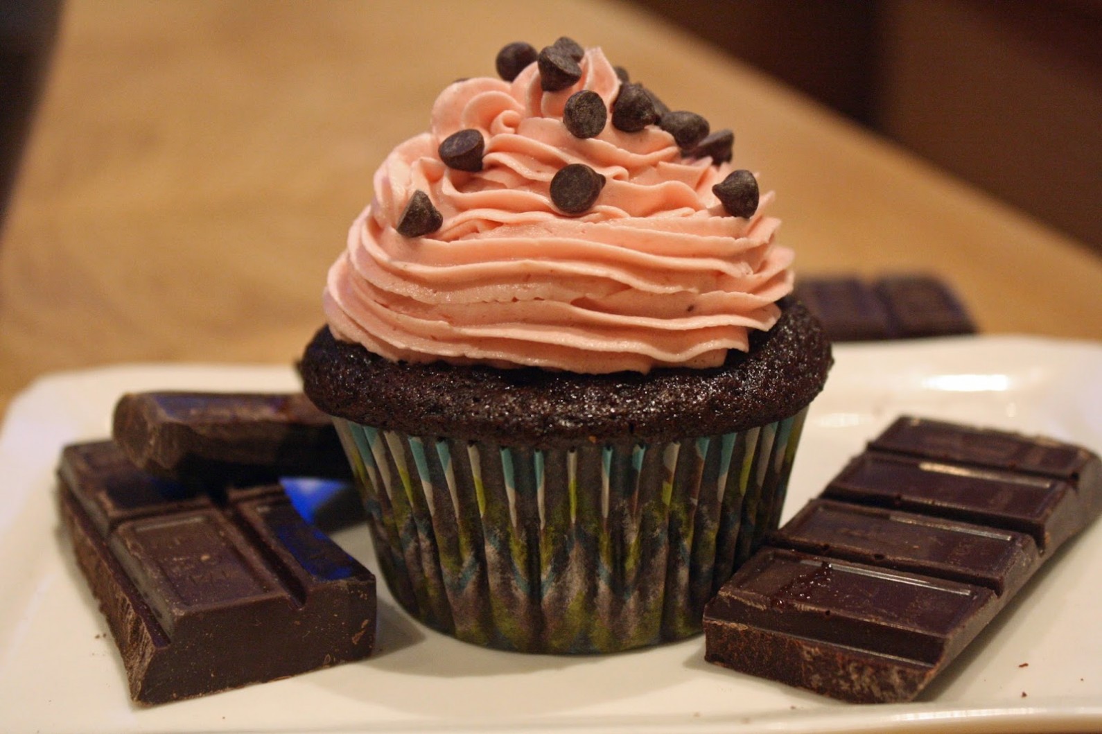Strawberry Frosted Chocolate Cupcakes