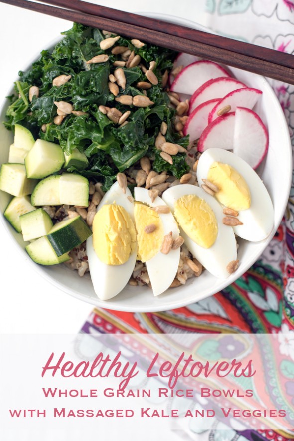 HEALTHY LEFTOVERS WHOLE GRAIN RICE BOWLS WITH MASSAGED KALE AND VEGGIES