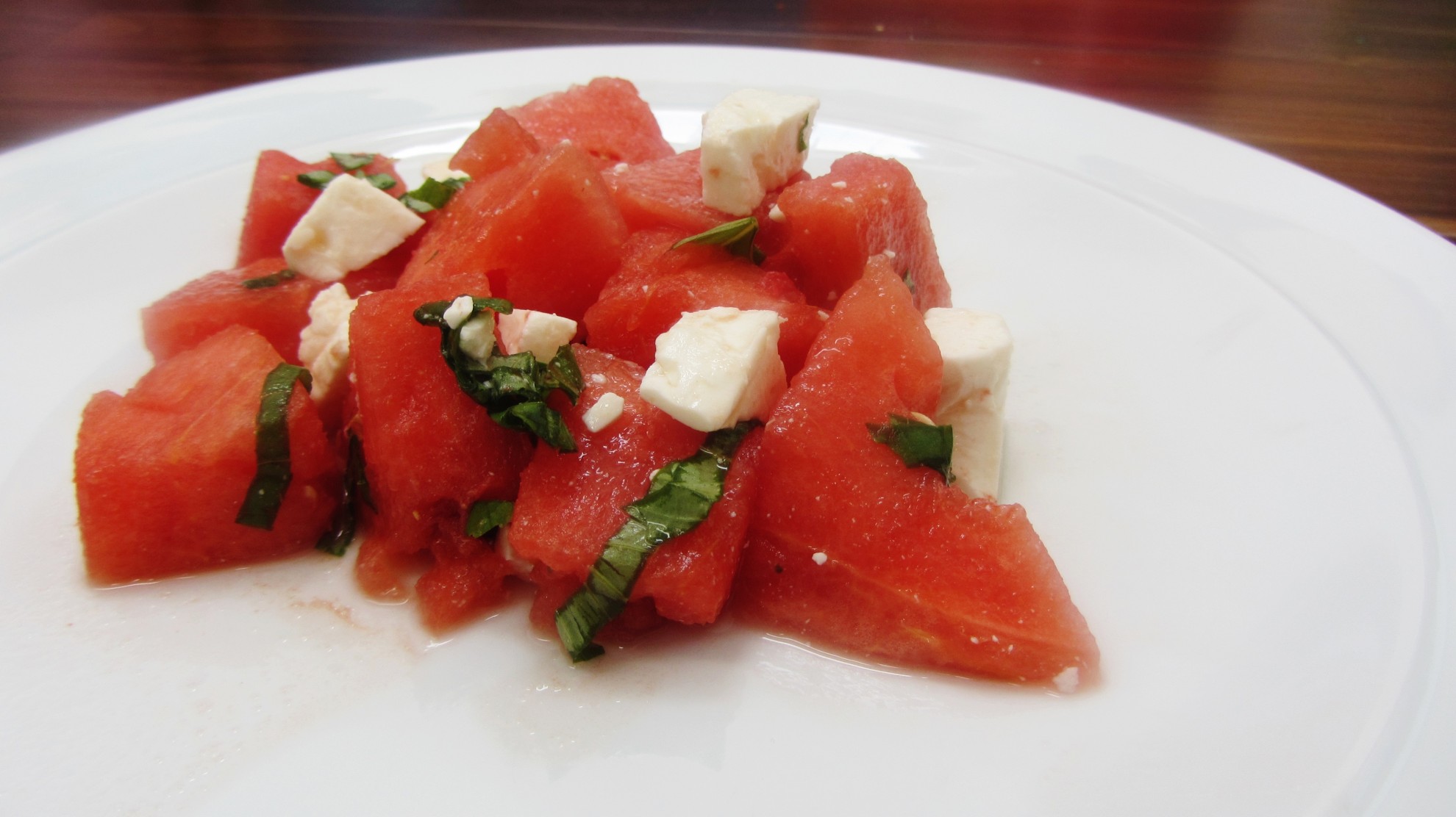 Watermelon Feta and Basil Salad