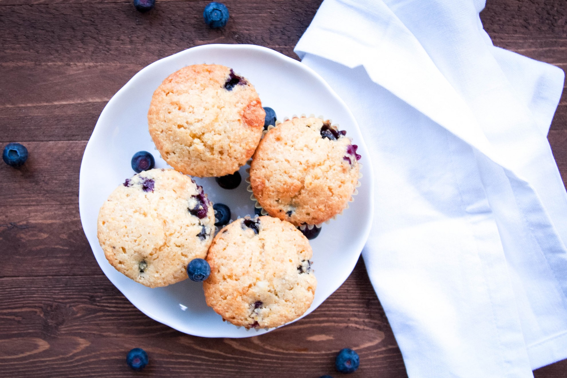 Honey Blueberry Cornbread Muffins