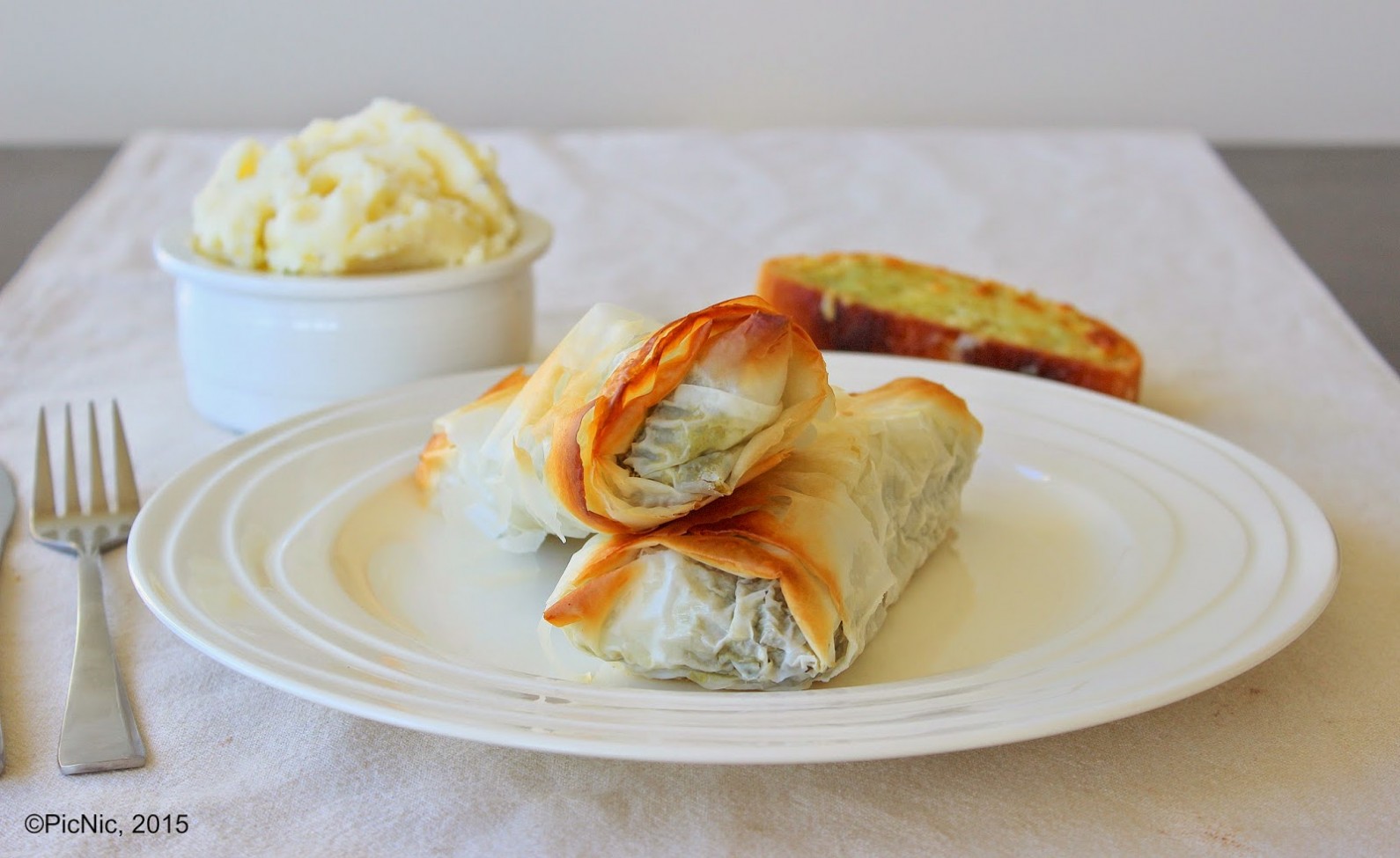 Chicken and Spinach Filo Parcels