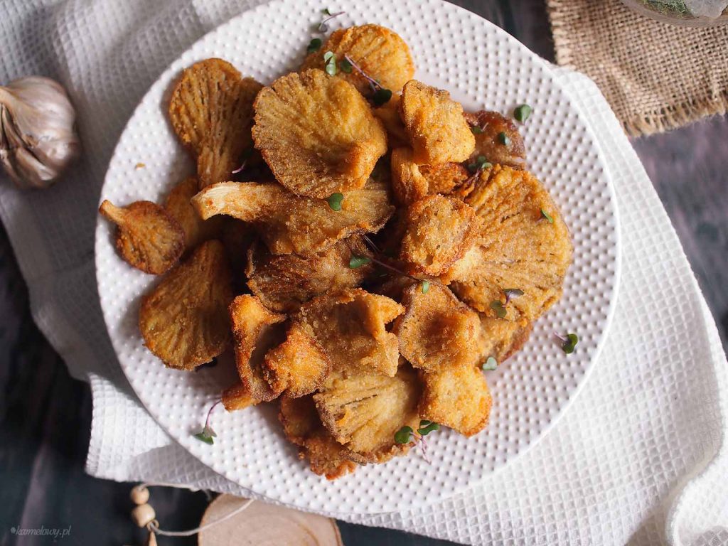 Crumbed oyster mushrooms