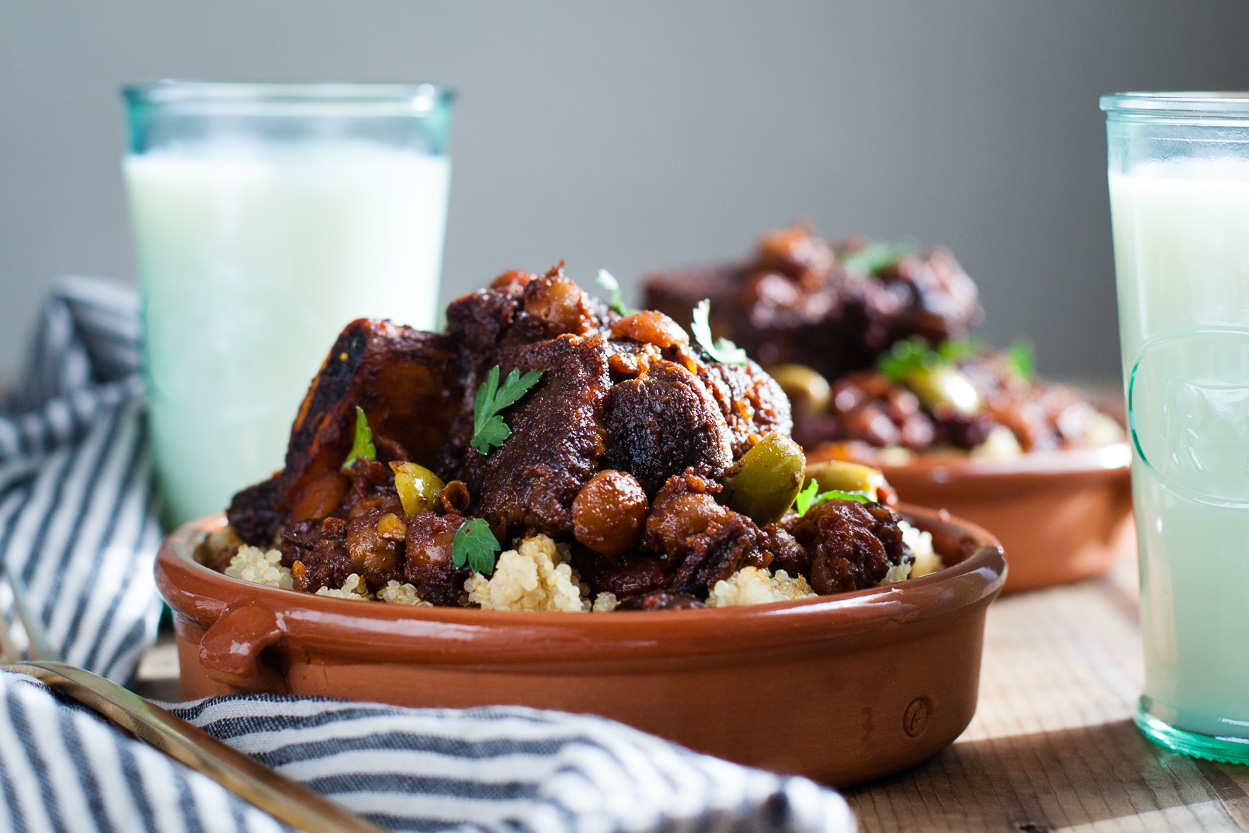 Braised Short Rib Tagine with Figs & Almonds {for two}