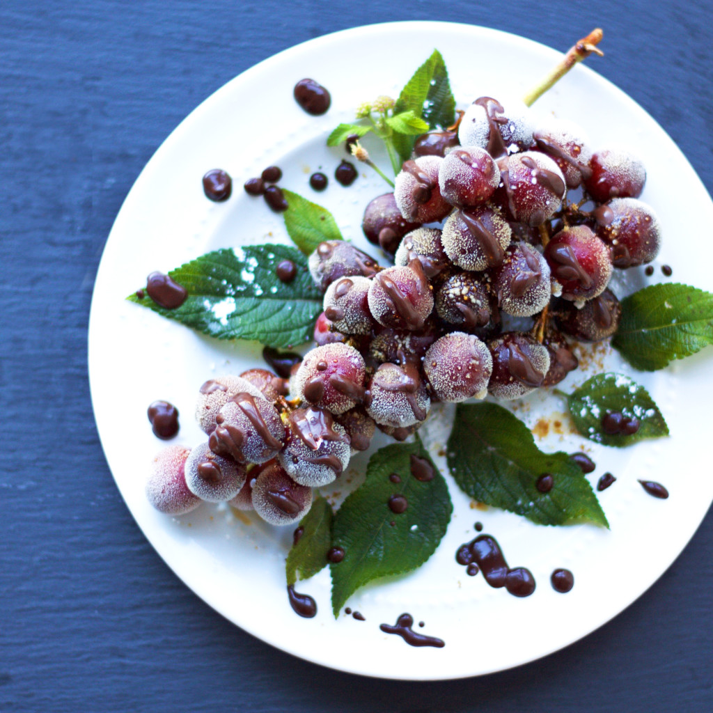Frosted Grapes with Dark Chocolate Drizzle - Kelley and Cricket