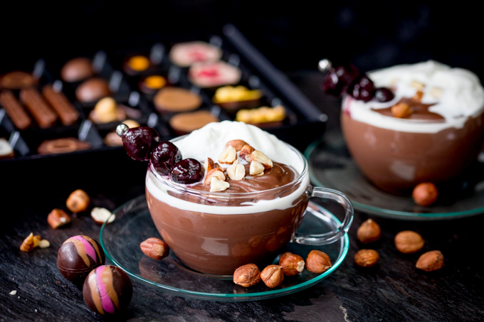 Luxurious Italian Hot Chocolate with Kirsch and Hazelnuts