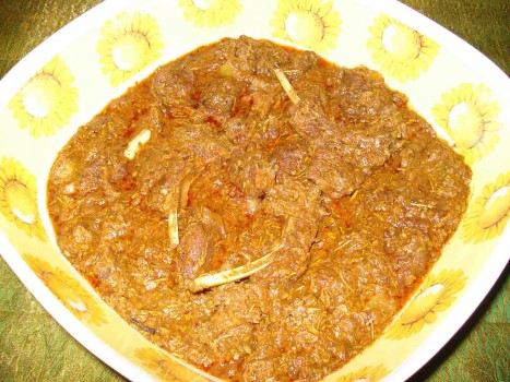 Lamb Mango Chinta Chiguru (Tamarind Tender Leaves) Curry