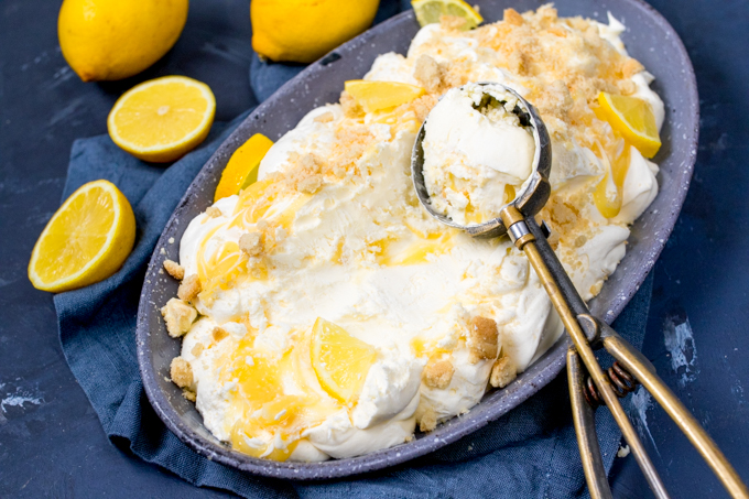 No-churn lemon shortbread ice cream
