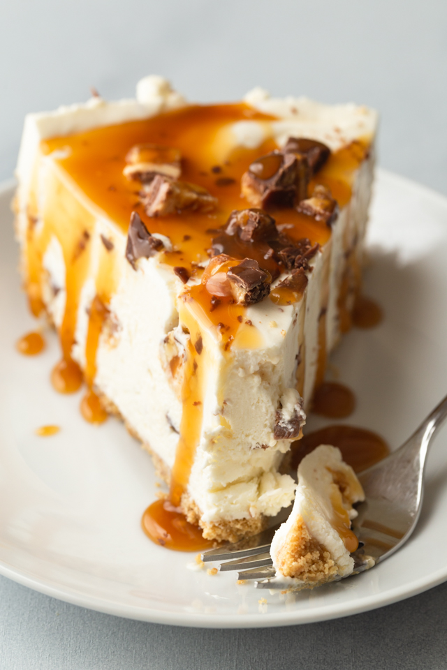No-Bake Snickers Cheesecake