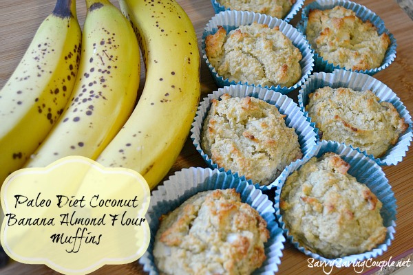 Paleo Diet Coconut Banana Almond Flour Muffins