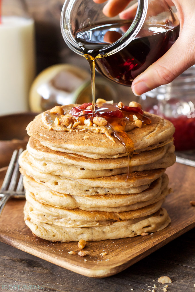 PEANUT BUTTER and  JELLY STUFFED PANCAKES