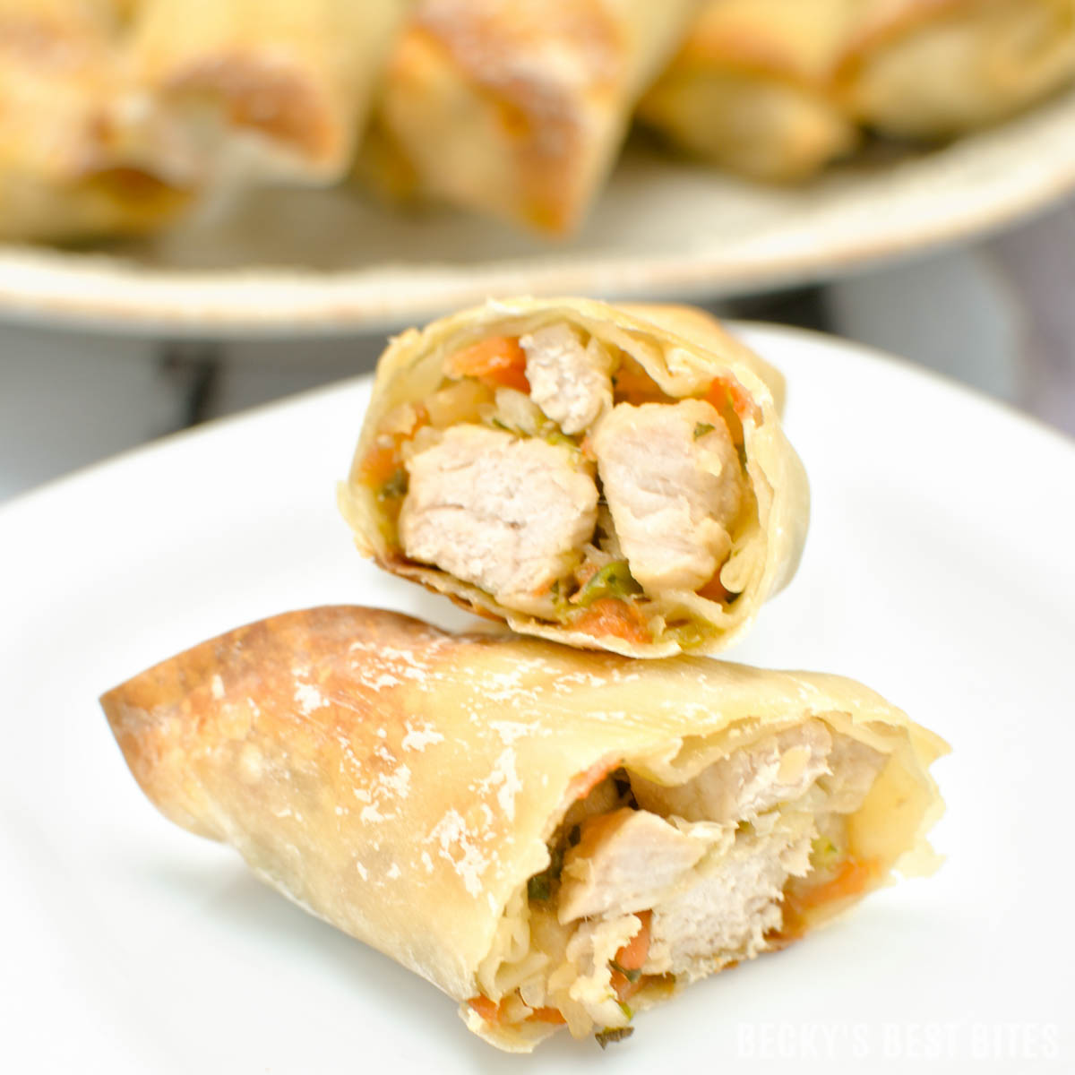 Pork and Vegetable Baked Egg Rolls - Becky's Best Bites