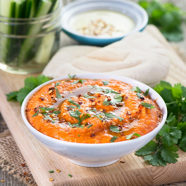 Roasted Red Pepper and Chilli Hummus