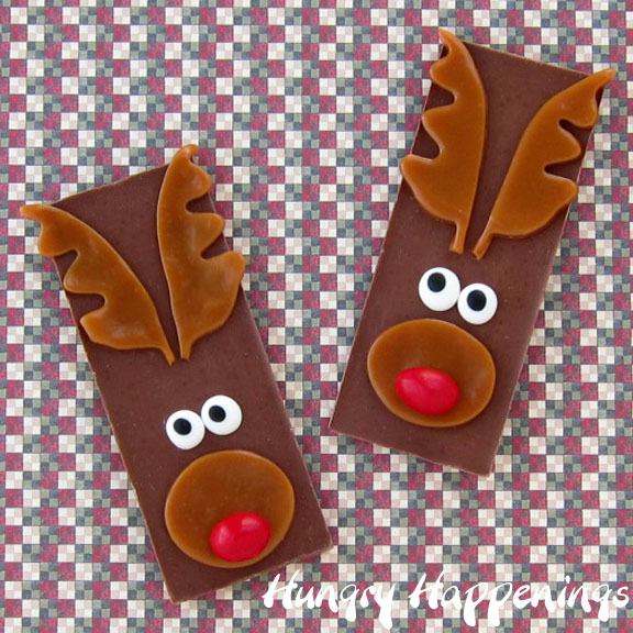Edible Christmas Craft – Rudolph the Red Nose Reindeer Candy Bars