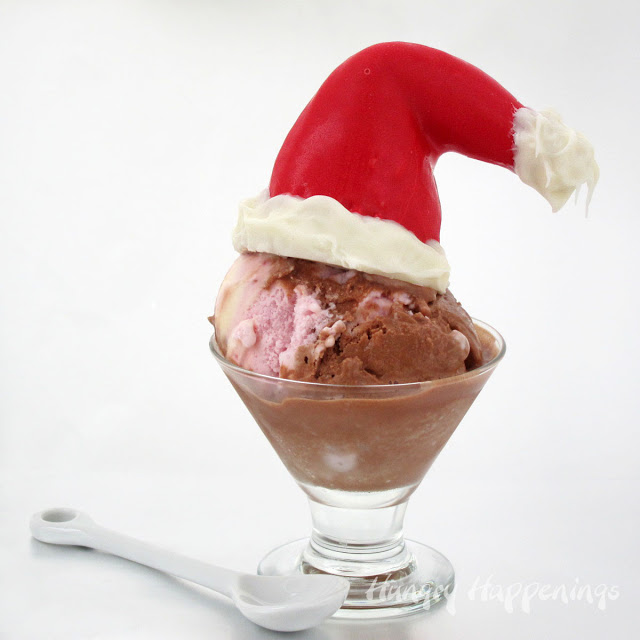 Sweet Sugar Cone Santa Hats can be served with or without ice cream