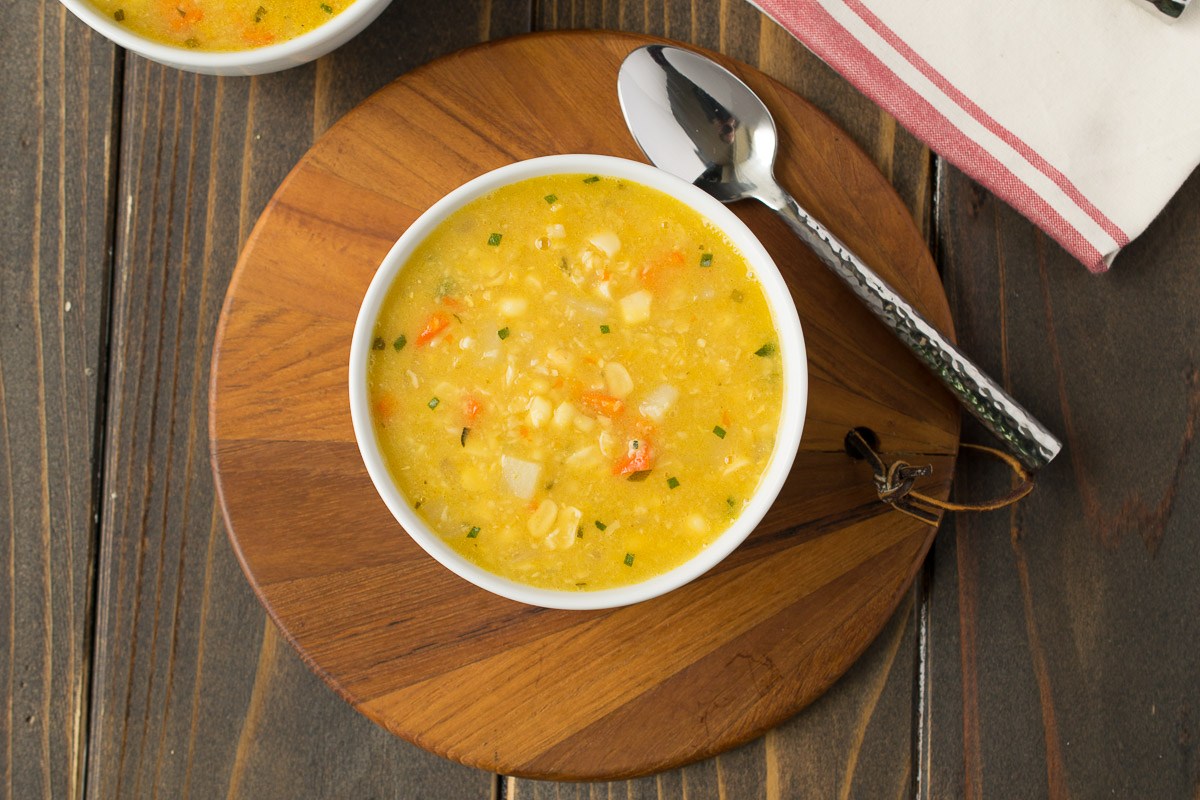 Sweet corn sage soup - Culinary Ginger