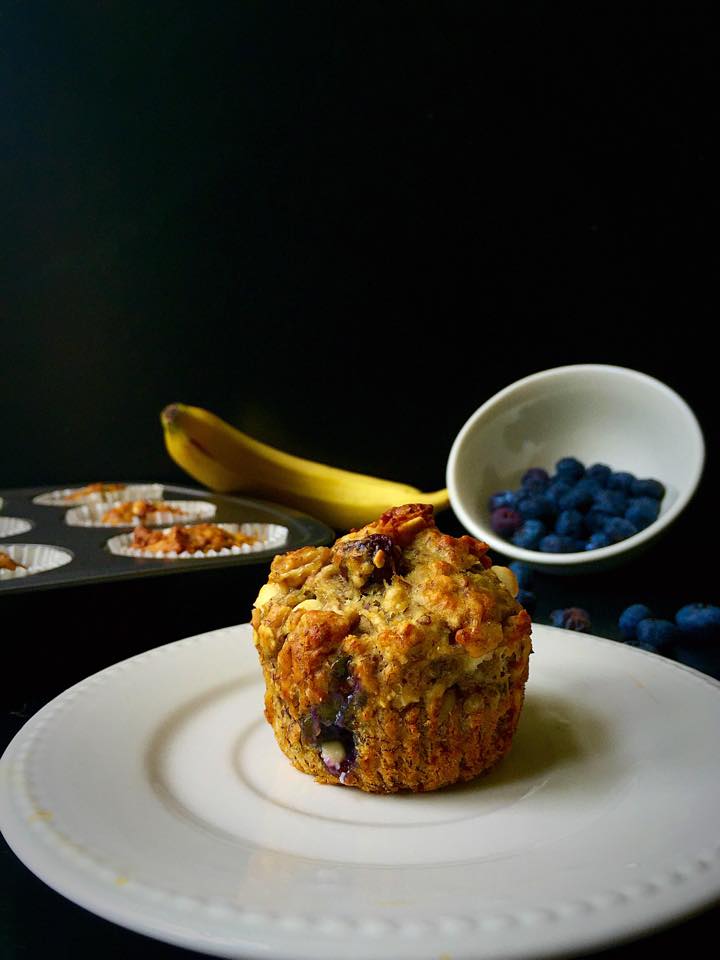 {Vegan} Banana, Blueberry, and Coconut Muffins