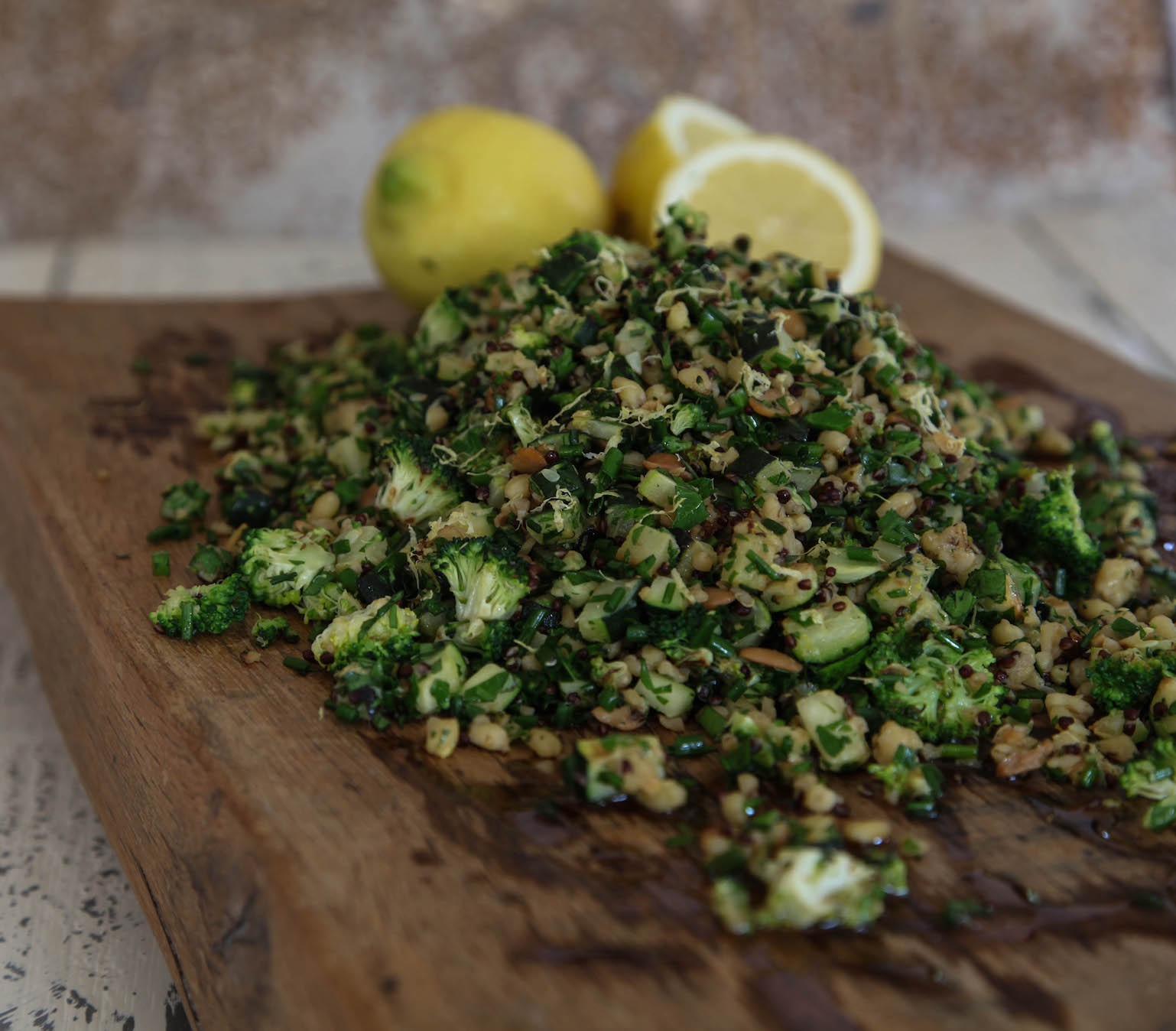 Wheatberries And Mixed Grains With Broccoli, Courgettes and Fresh Herbs