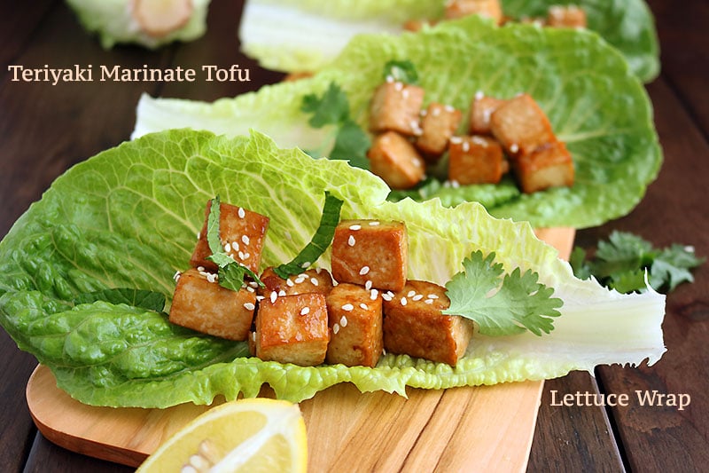 Teriyaki Marinated Tofu Lettuce Wrap 