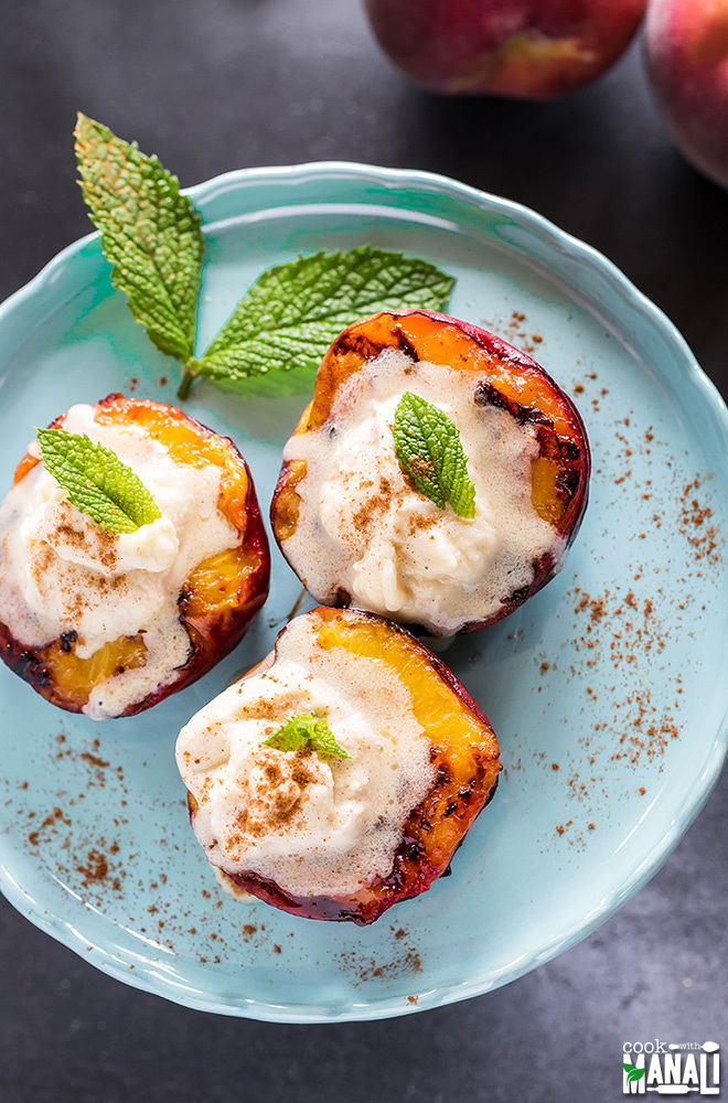 Grilled Peaches with Mascarpone