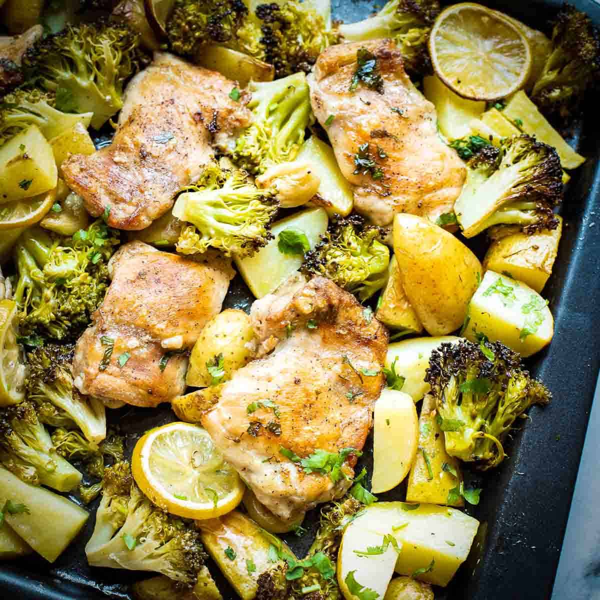 Sheet Pan Chicken Thighs Dinner