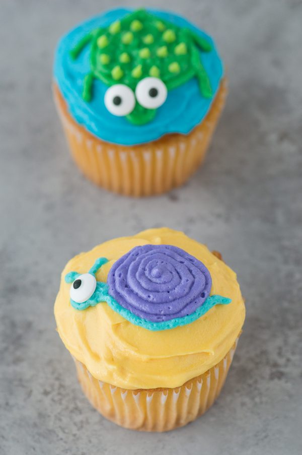 Turtle and Snail Cupcakes