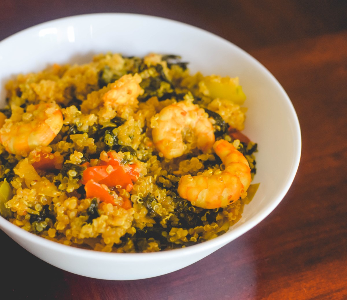 Cajun Shrimp and Kale-Quinoa Bowl