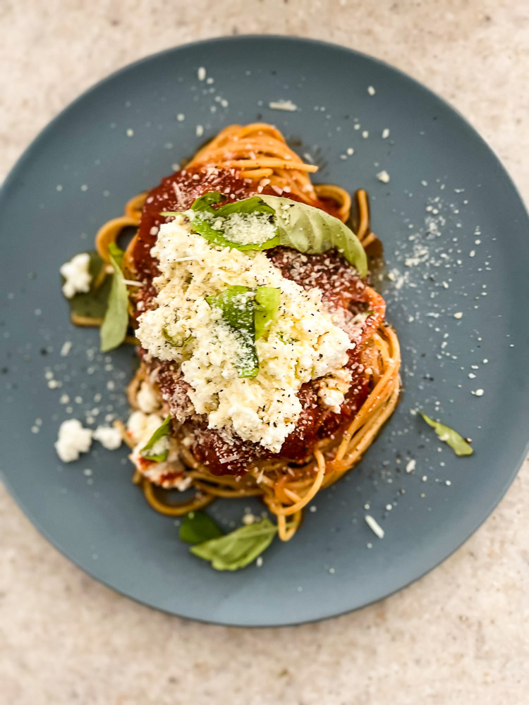 Pasta in a Spicy Marinara with Homemade Ricotta - Lisa G Cooks