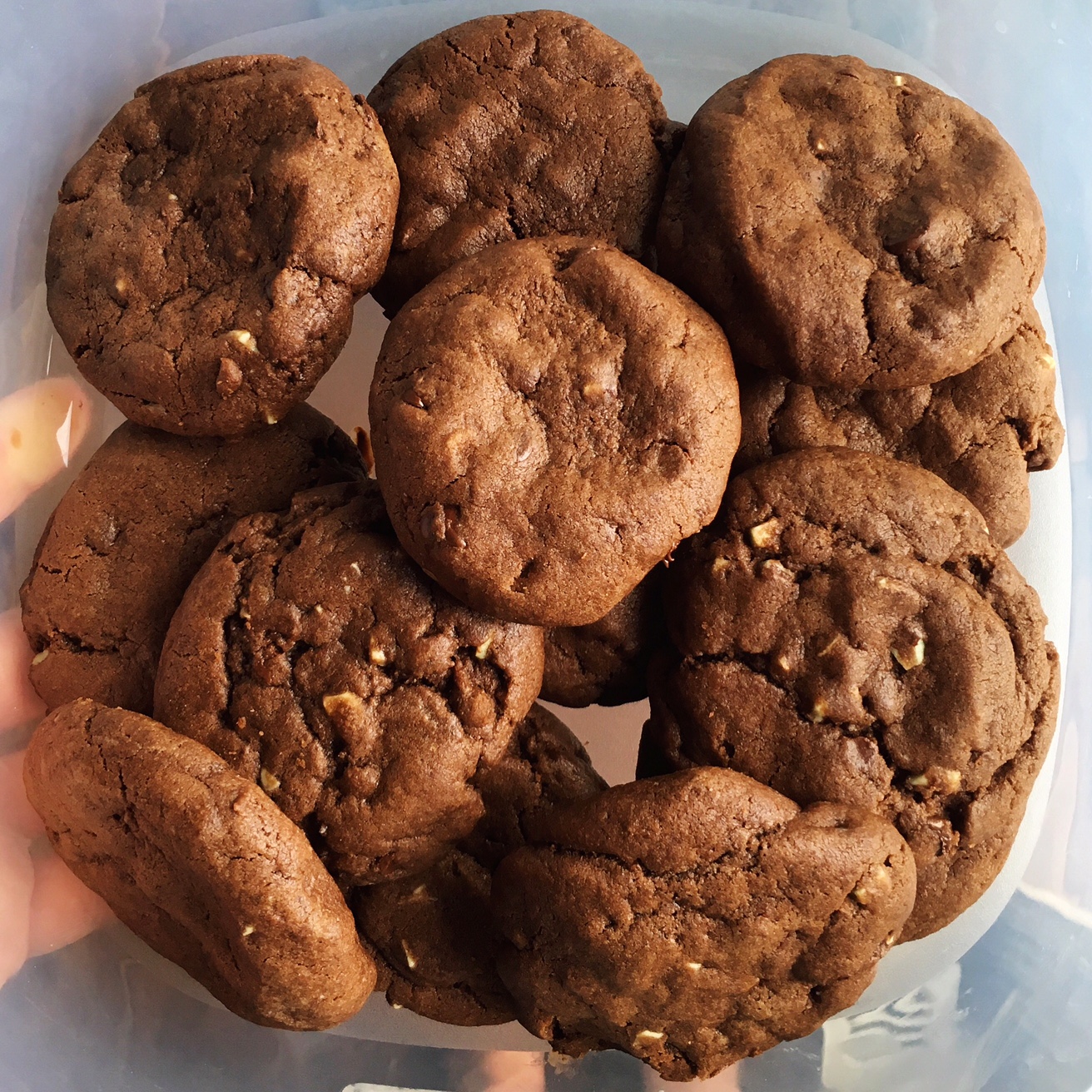 Triple chocolate mint cookies