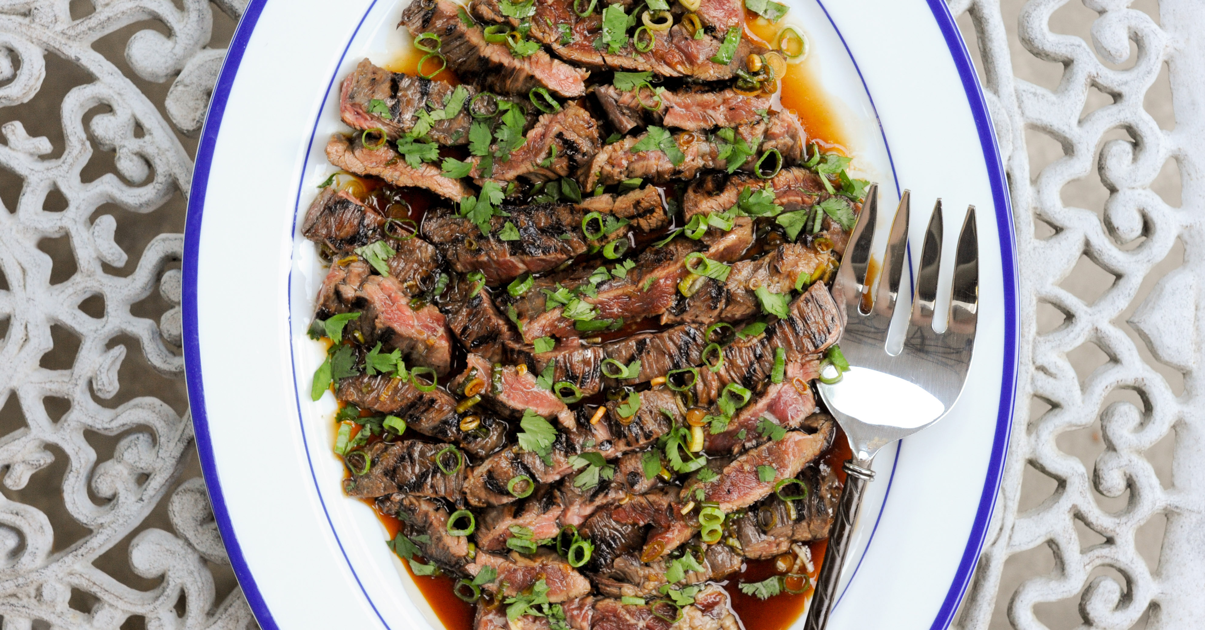Grilled Skirt Steak With Soy-Garlic Marinade
