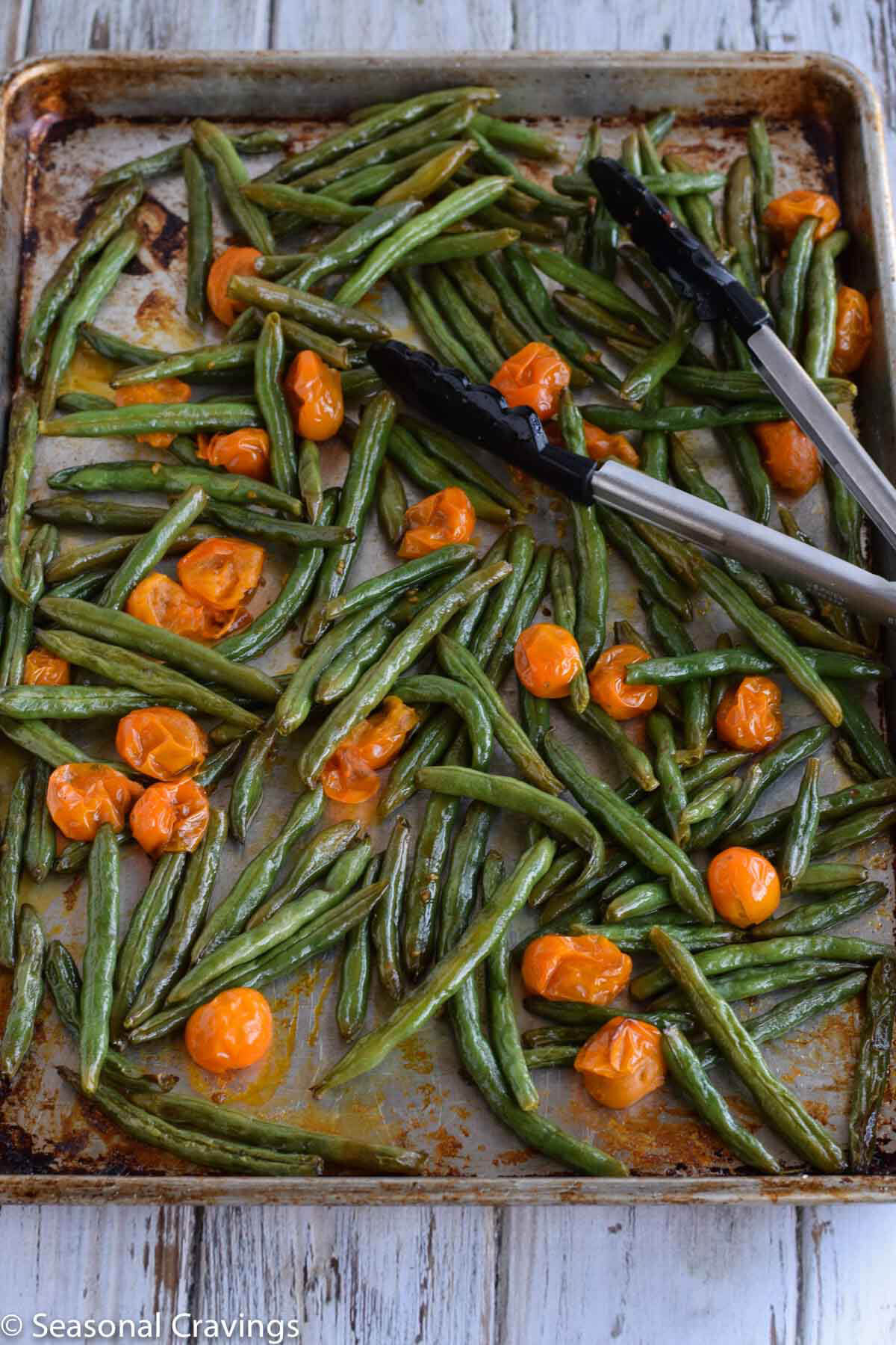 Oven Roasted Green Beans with Tomatoes