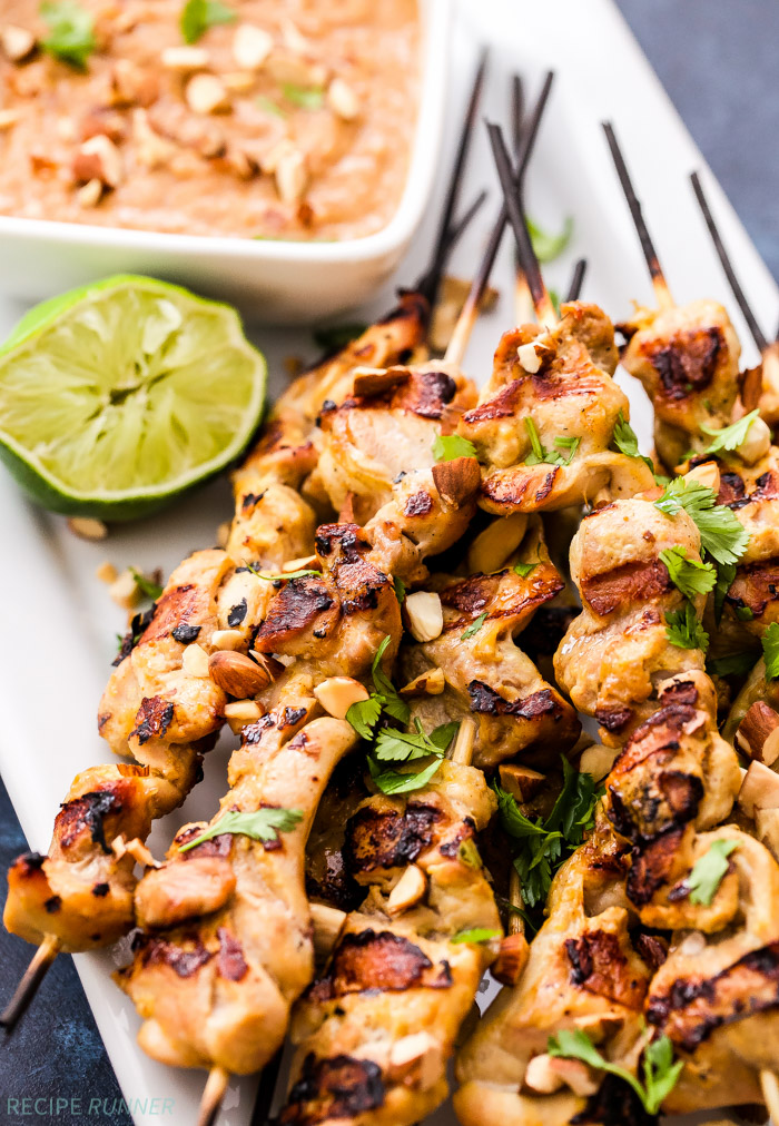 Grilled Chicken Satay with Almond Butter Sauce