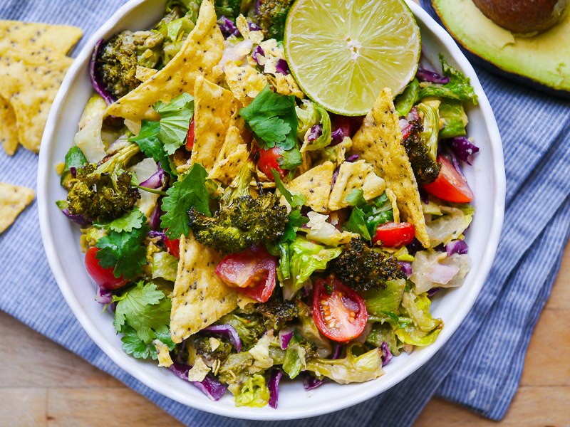 Roasted Broccoli and Guacamole Salad - Vegan