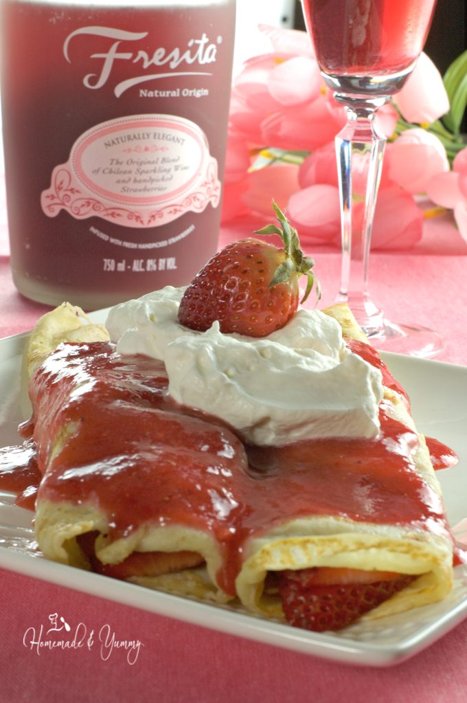Sparkling Strawberry Crepes
