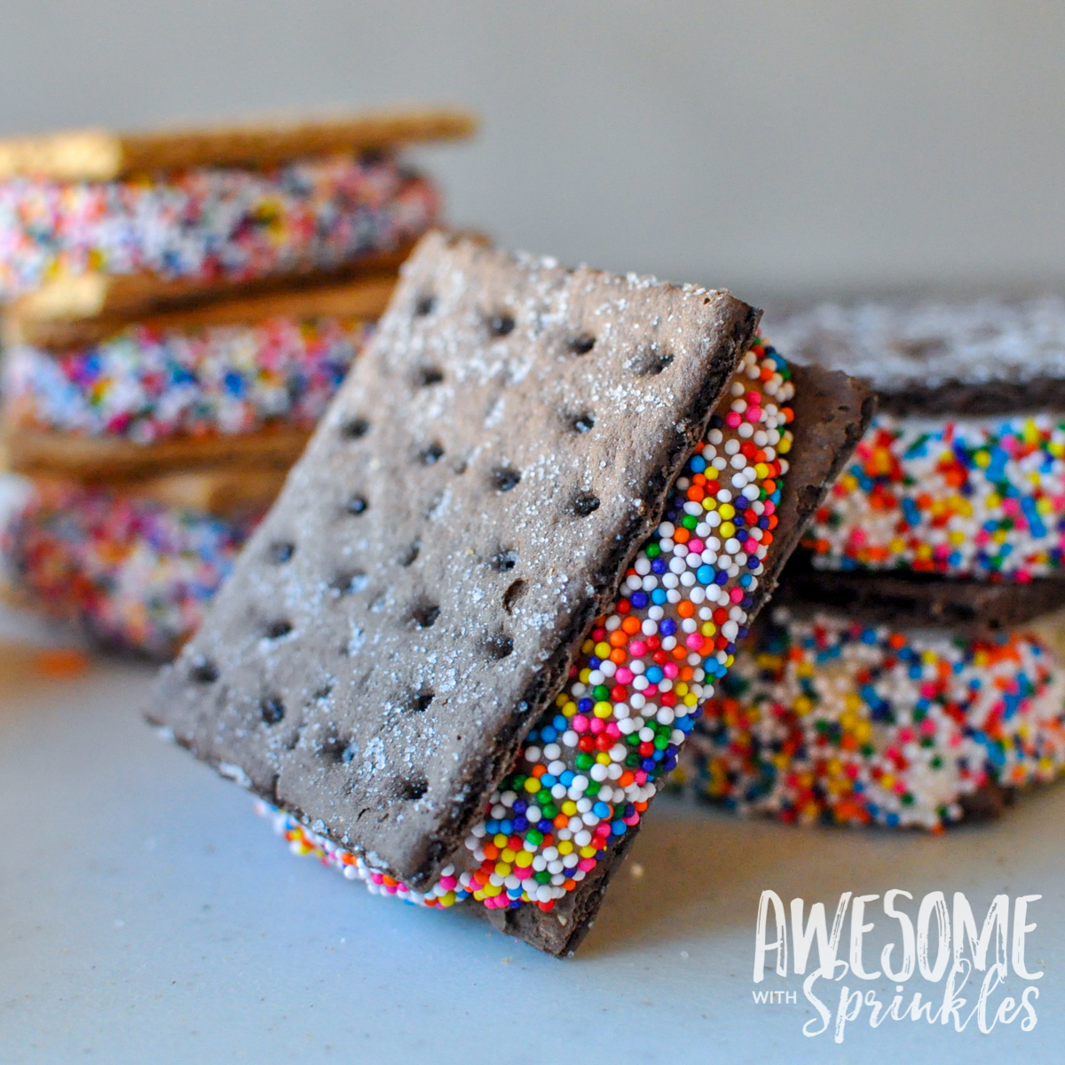 Easy Freezy Frozen Frosting Sandwich Cookies - Awesome with Sprinkles