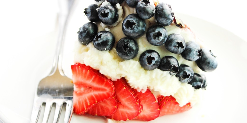 Red, White & Blue Bundt Cake with Fresh Berries