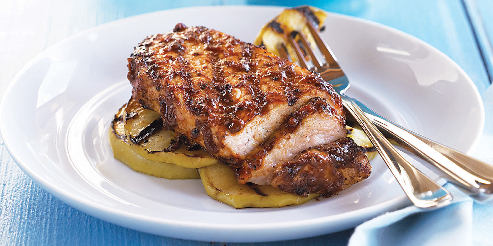 Grilled Pork Chops with Apples - All recipes blog