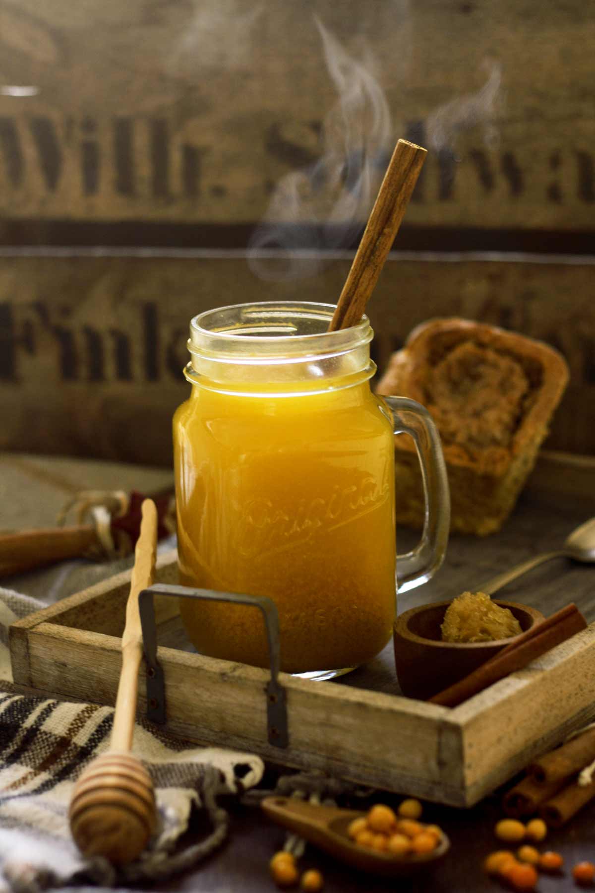 Magic Sea Buckthorn Tea with Honey and Cinnamon 