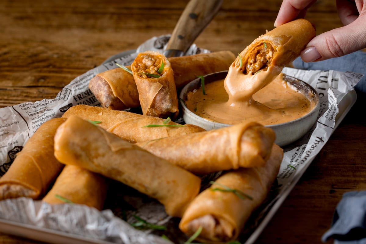 Buffalo Chicken Spring Rolls