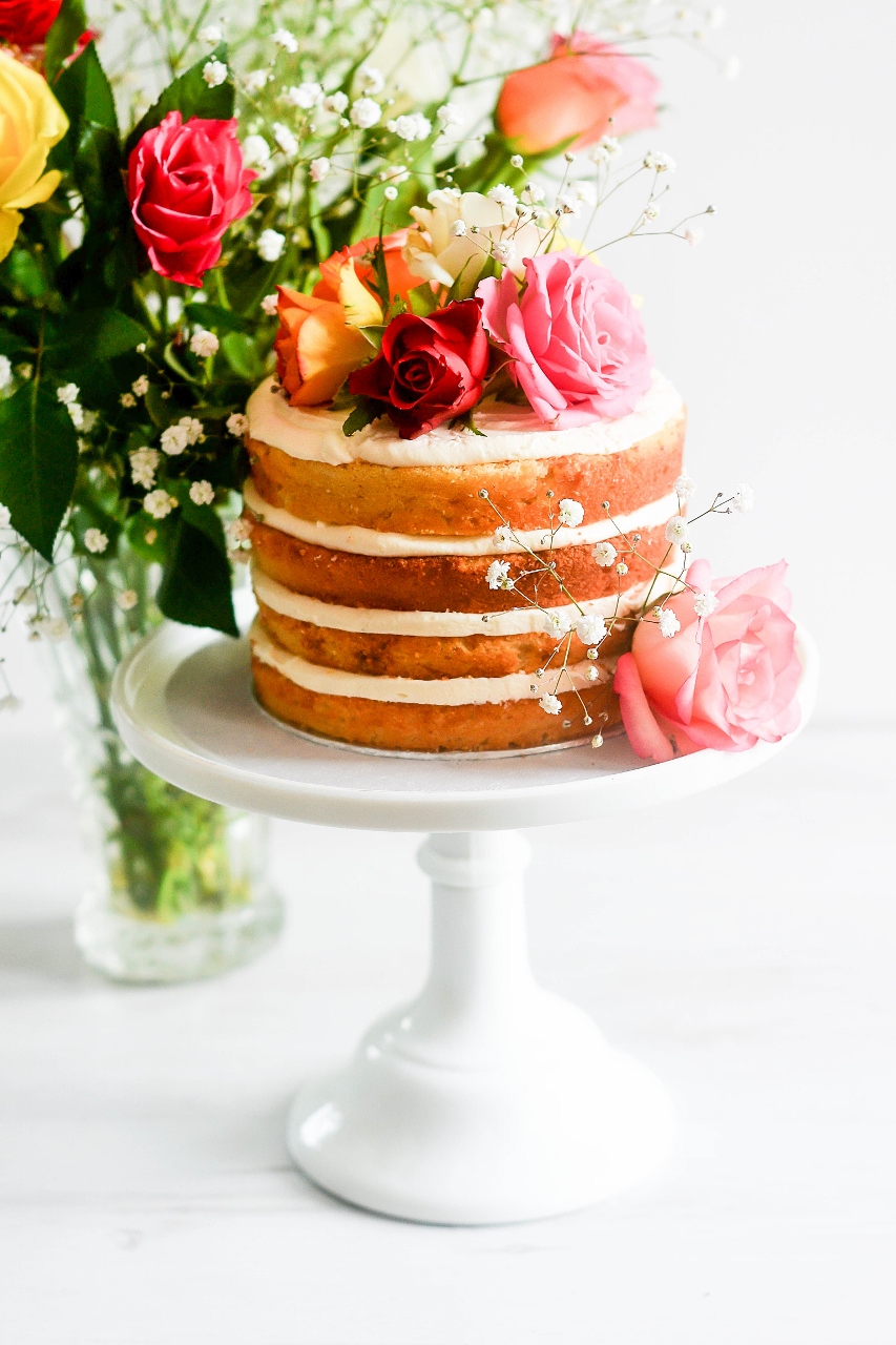 How To Make A Floral Naked Vanilla Cake