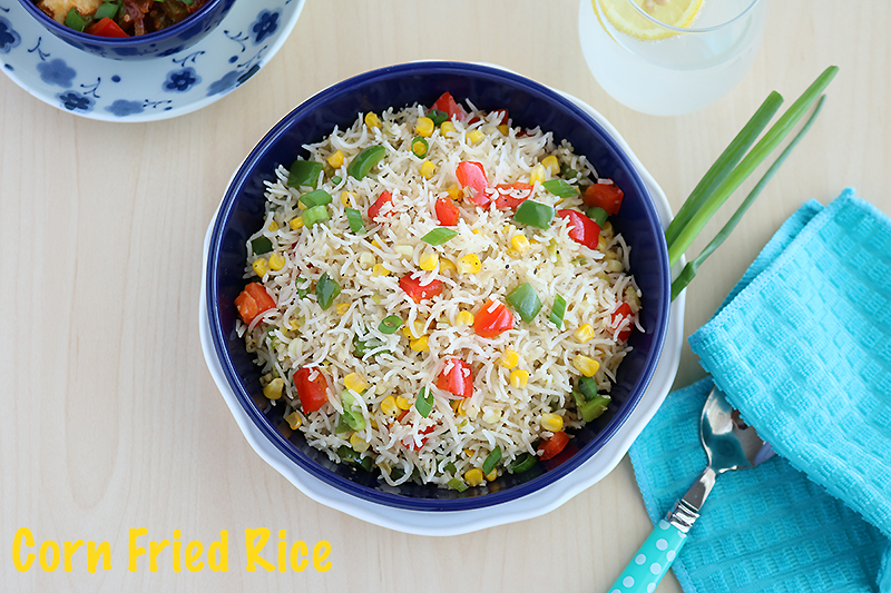 Corn Fried Rice | Easy Indian Rice Recipe