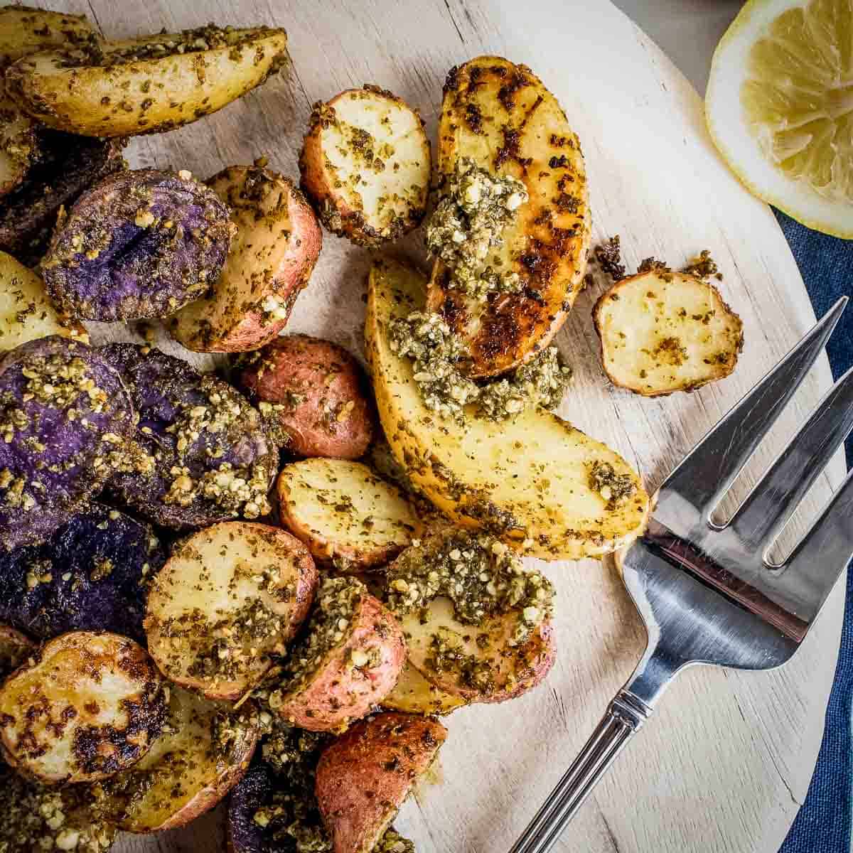 Roasted Pesto Potatoes