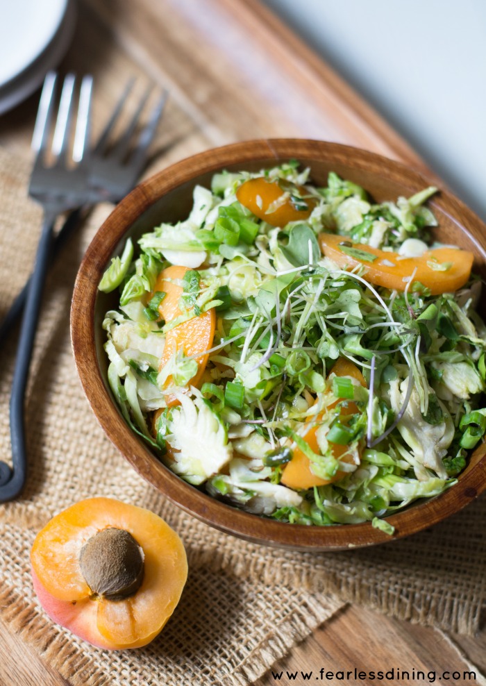 Shaved Brussels Sprout and Apricot Salad