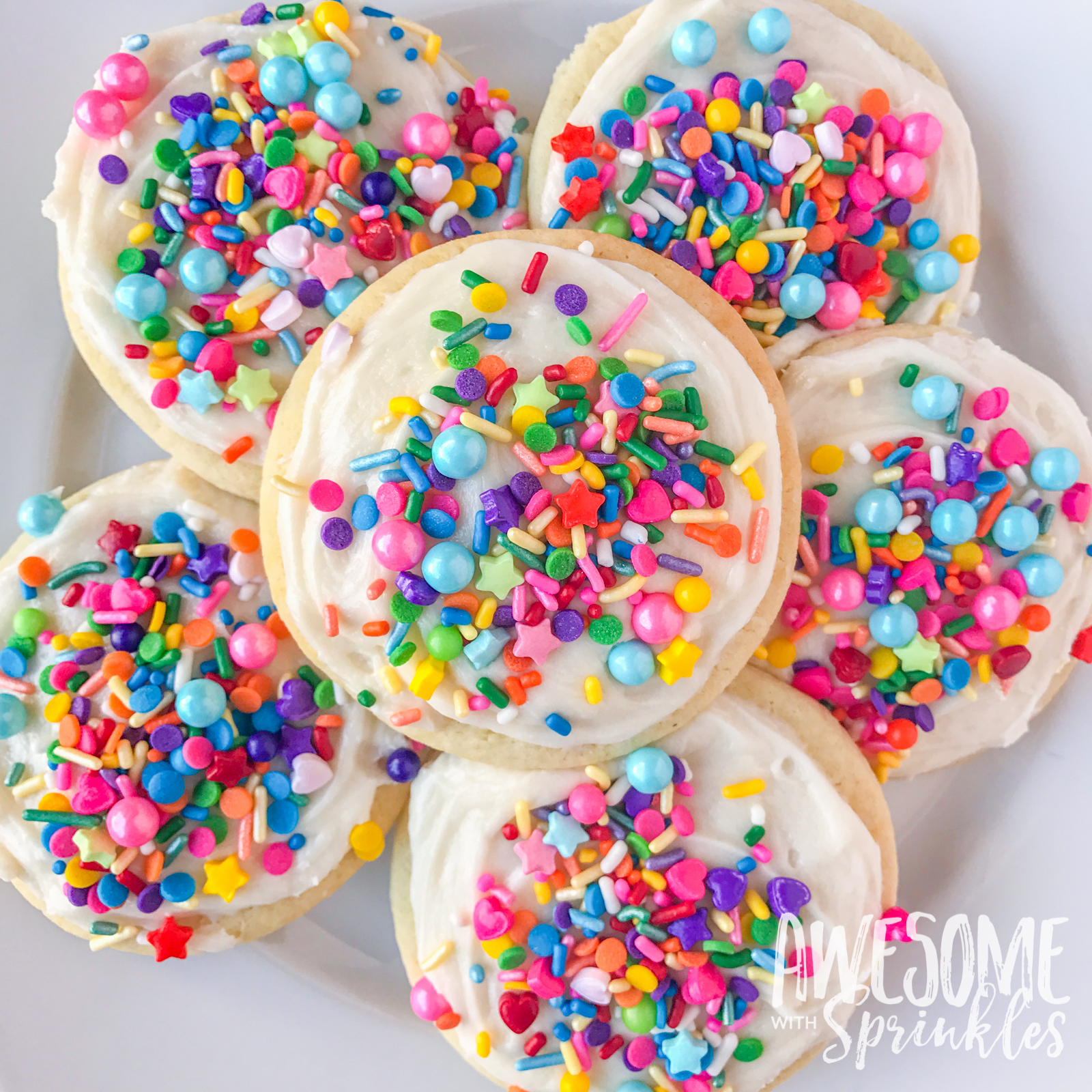 The Most Awesome Ever Sugar Cookies - Awesome with Sprinkles