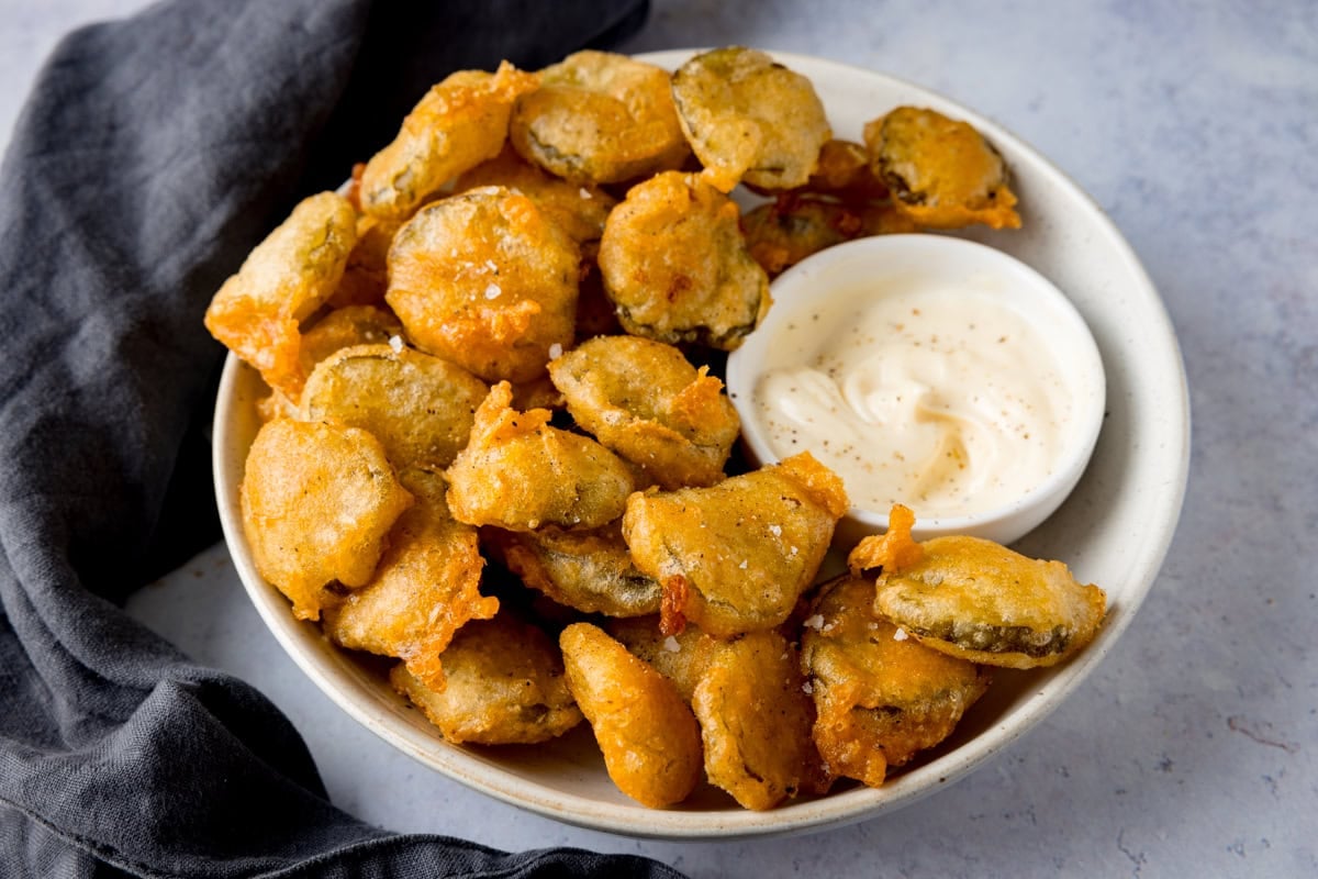 Crispy fried pickles