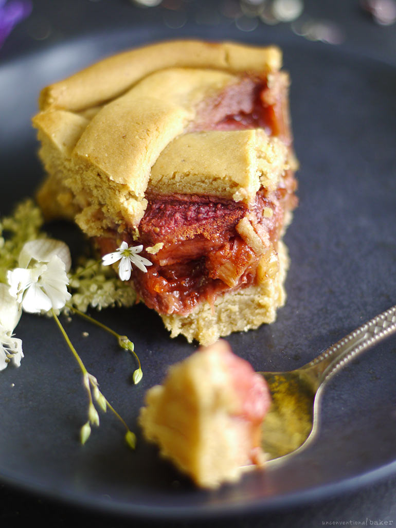 Strawberry Rhubarb and Lime Pie