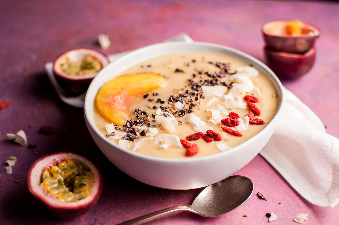 Peach and Passion Fruit Smoothie Bowl