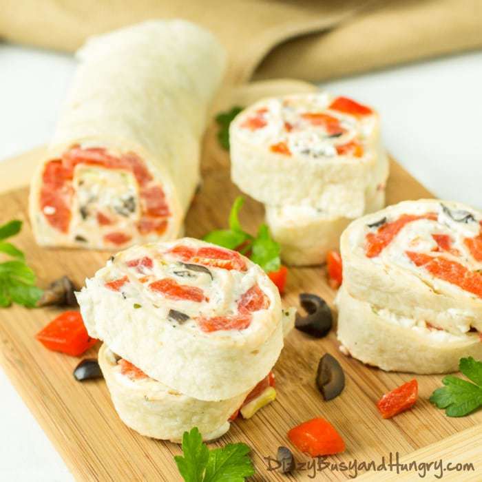 Creamy Ranch Tortilla Pinwheels with Roasted Red Peppers